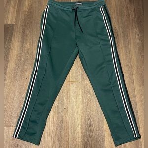 Green Joggers with White Stripes